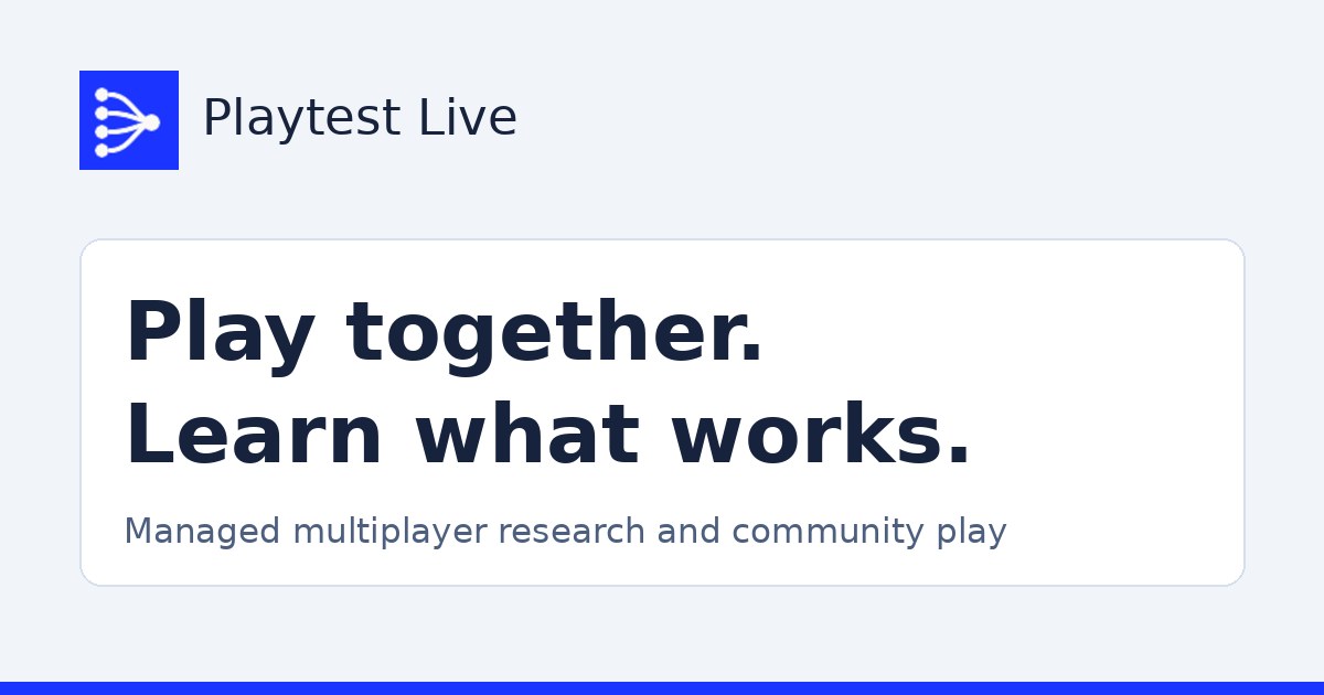 Find a game · Playtest Live